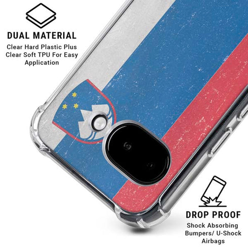 Slovenia Flag Distressed Google Pixel 9a Clear Case